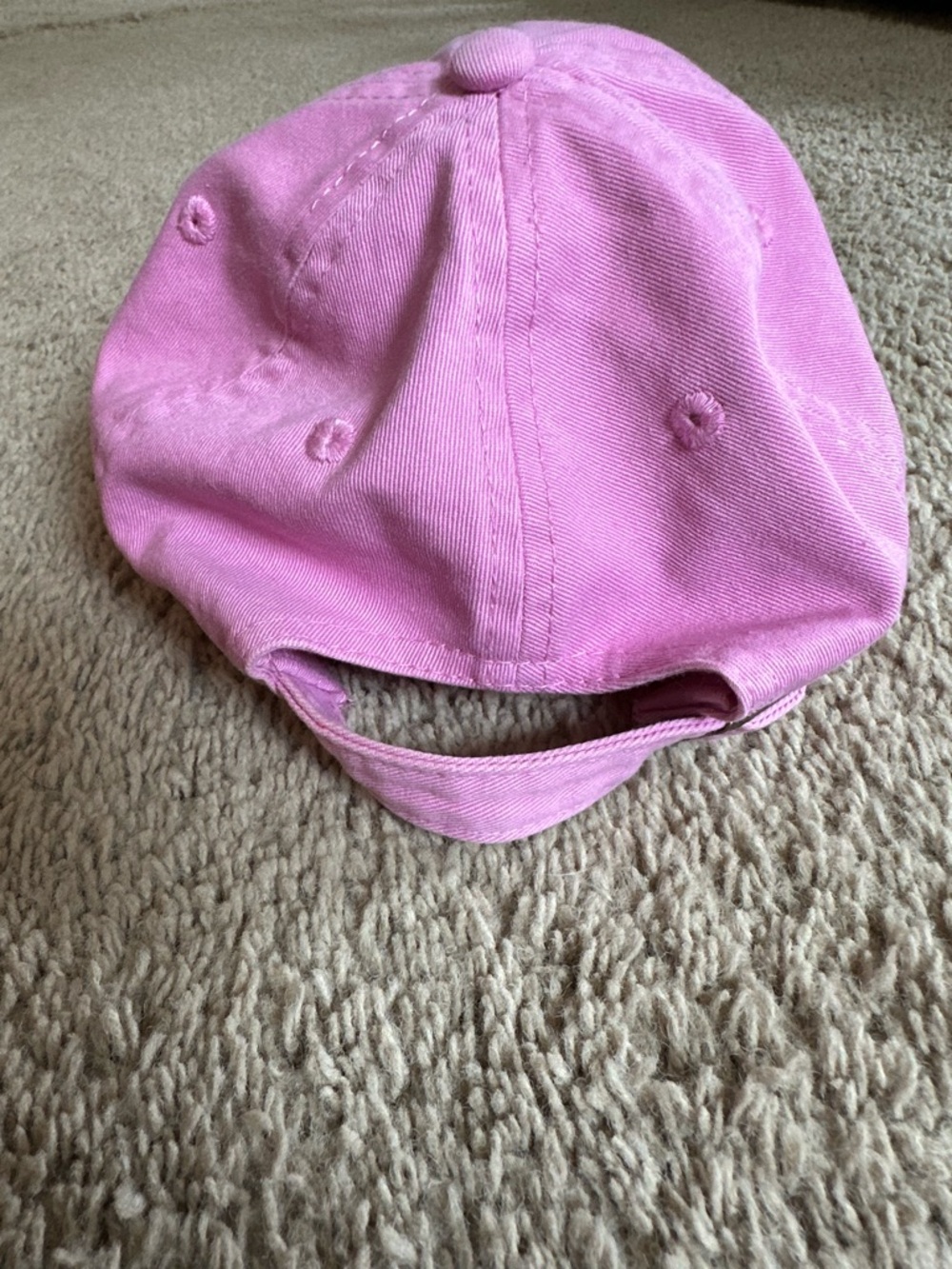Pink Daisy Embroidered Baseball Cap. - Picture 3 of 6